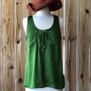 Michael Kors Green Satin Top